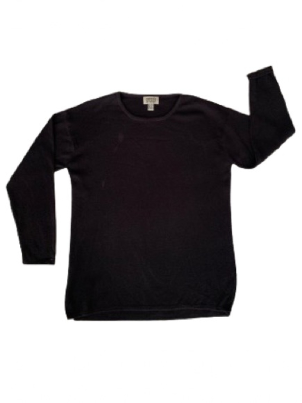 Vintage Chico's Design Knit Top Women's Size S / M Black Sweater Side Slits